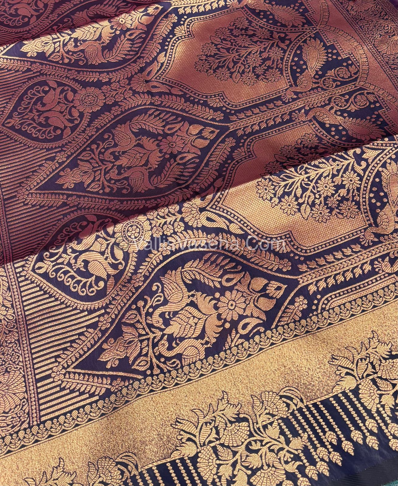 Semi Soft Silk - Violet With Blue Shade -VVSSS030 - 7