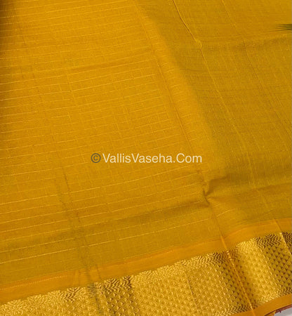 Semi Silk Cotton Saree - Pink With Yellow shade - VVSSC003