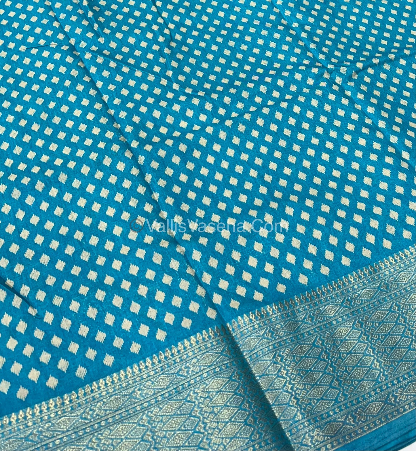 Semi Binny Silk - Ikkat Design - VVSBS004 - Blue Shade