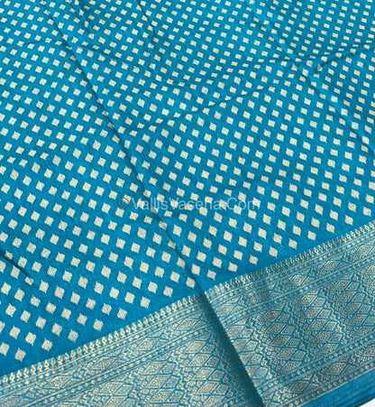 Semi Binny Silk - Ikkat Design - VVSBS004 - Blue Shade