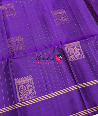 Pure Soft Silk Saree  - Purple & Light Pink Combo - VVPSS134