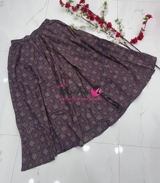 Skirts - Ajrakh Printed - 2XL Size - VVPCS003