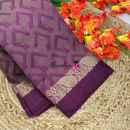 Semi Tussar Silk Saree | Wine Shade |VVSTS059