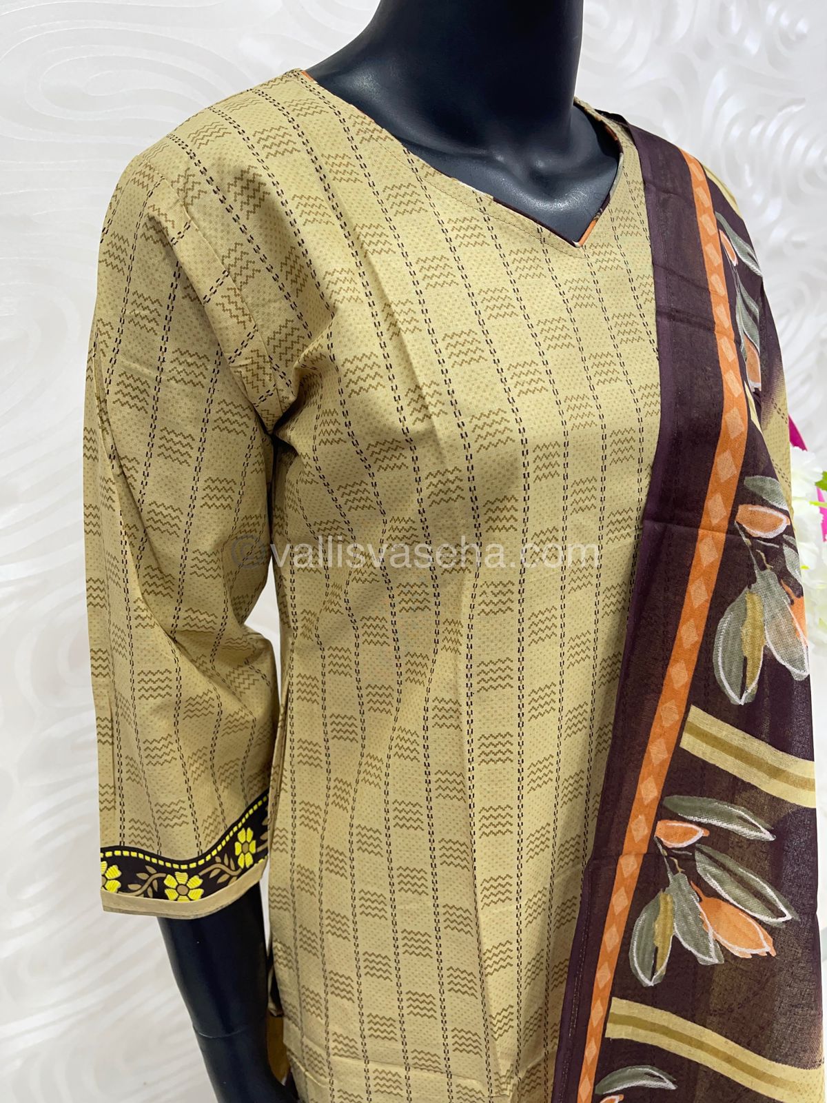 Ready Made - Semi Patiyala 3(pc) Set - Printed Cotton - VVRSP001