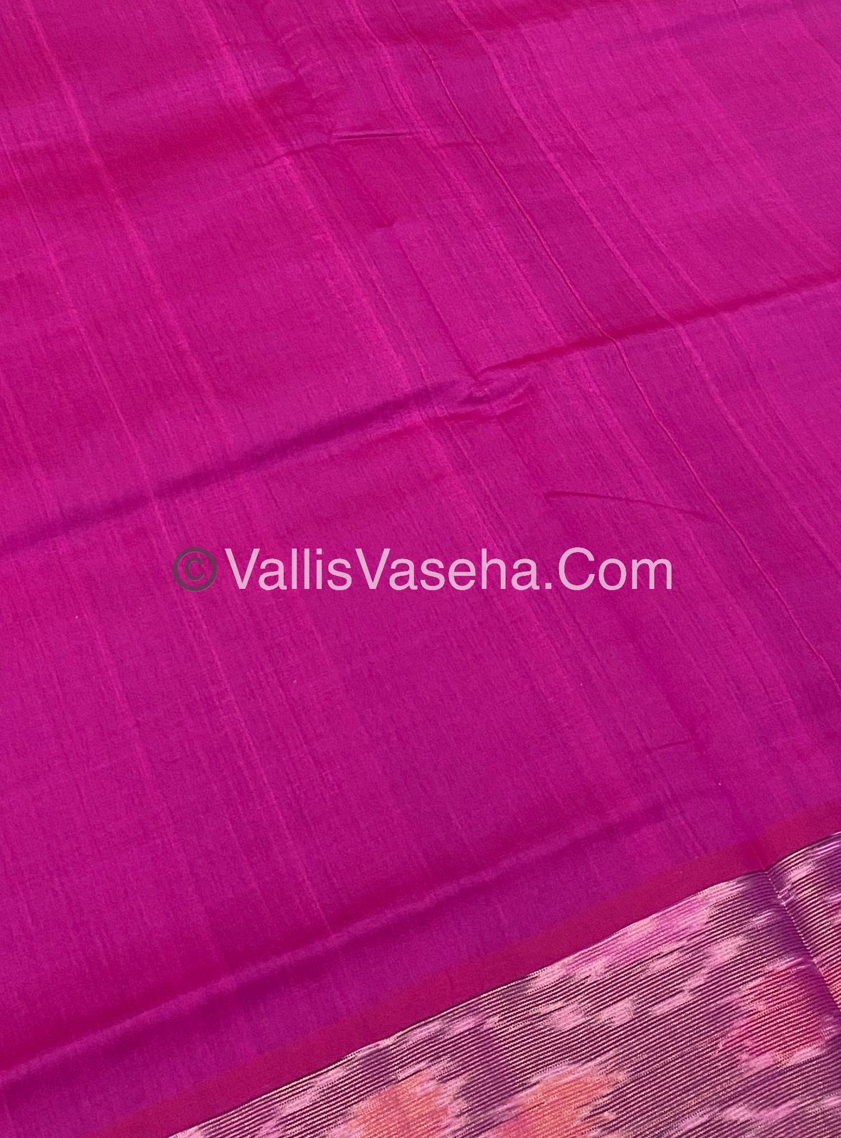 Semi Silk Cotton Saree - Navy Blue &  Pink  - VVSSC001