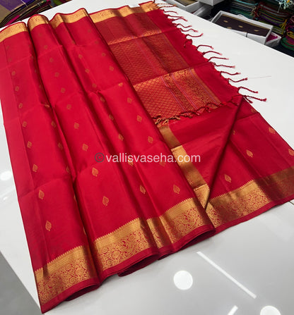 Pure Soft Silk Saree - Kanchi Border - Red Shade - VVPSS046