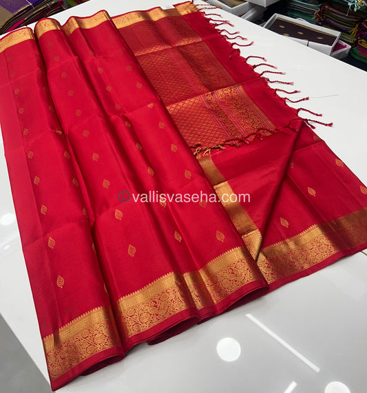 Pure Soft Silk Saree - Kanchi Border - Red Shade - VVPSS046