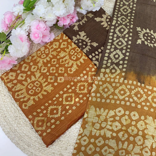Unstitched Salwar Material- Baswada Batick Printed Silk - VVUSM005
