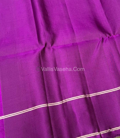 Pure Soft Silk Saree  - Blue & Purple Combo - VVPSS055