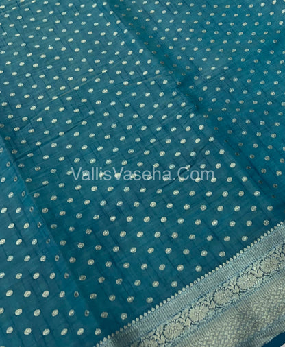 Semi Tussar Silk - Dark Ramar Blue Shade  - VVSTS015
