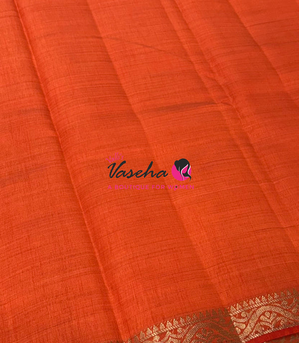 Semi Tussar Silk - Orange Shade - VVSTS070
