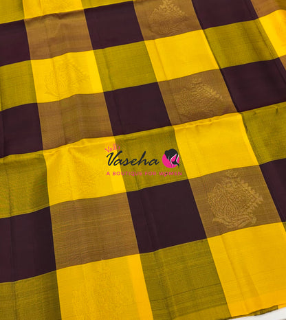 Half Mix - Pure Soft Silk Saree - Pazhum Pazhamum Checks - VVPSS157