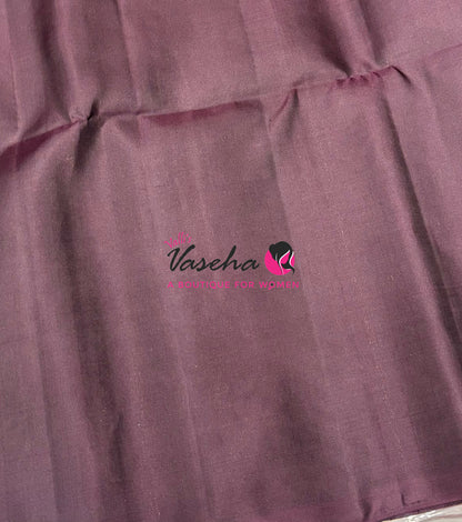 Pure Soft Silk Saree  - Wine Brown Shade - VVPSS133