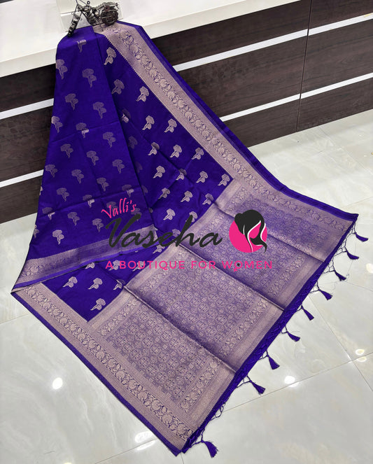 Banarasi - Heritage Silk - Semi Kathan Silk - Violetish Purple Shade - VVBHS010