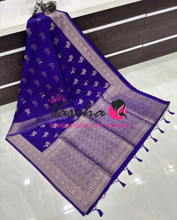 Banarasi - Heritage Silk - Semi Kathan Silk - Violetish Purple Shade - VVBHS010