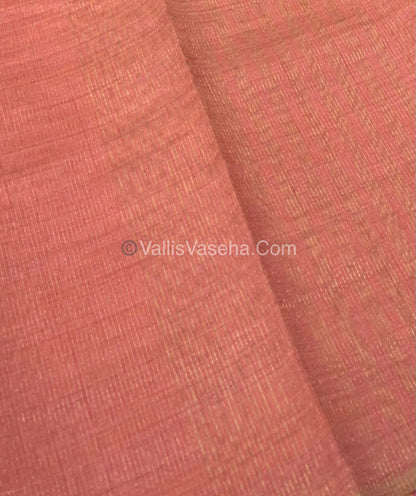 Semi Tussar Silk Saree - Peach shade - VVSTS011