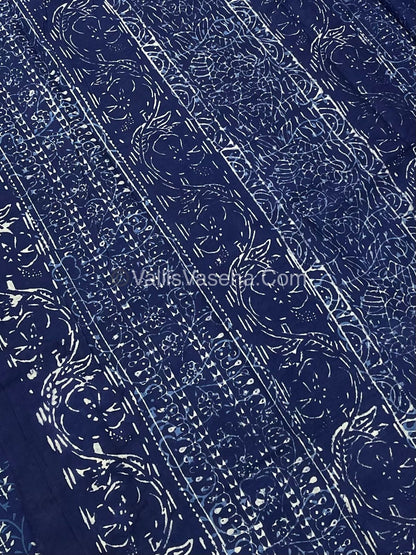 Pure Soft Mul Mul Cotton Sarees - Hand Block Prints - VVMMC007