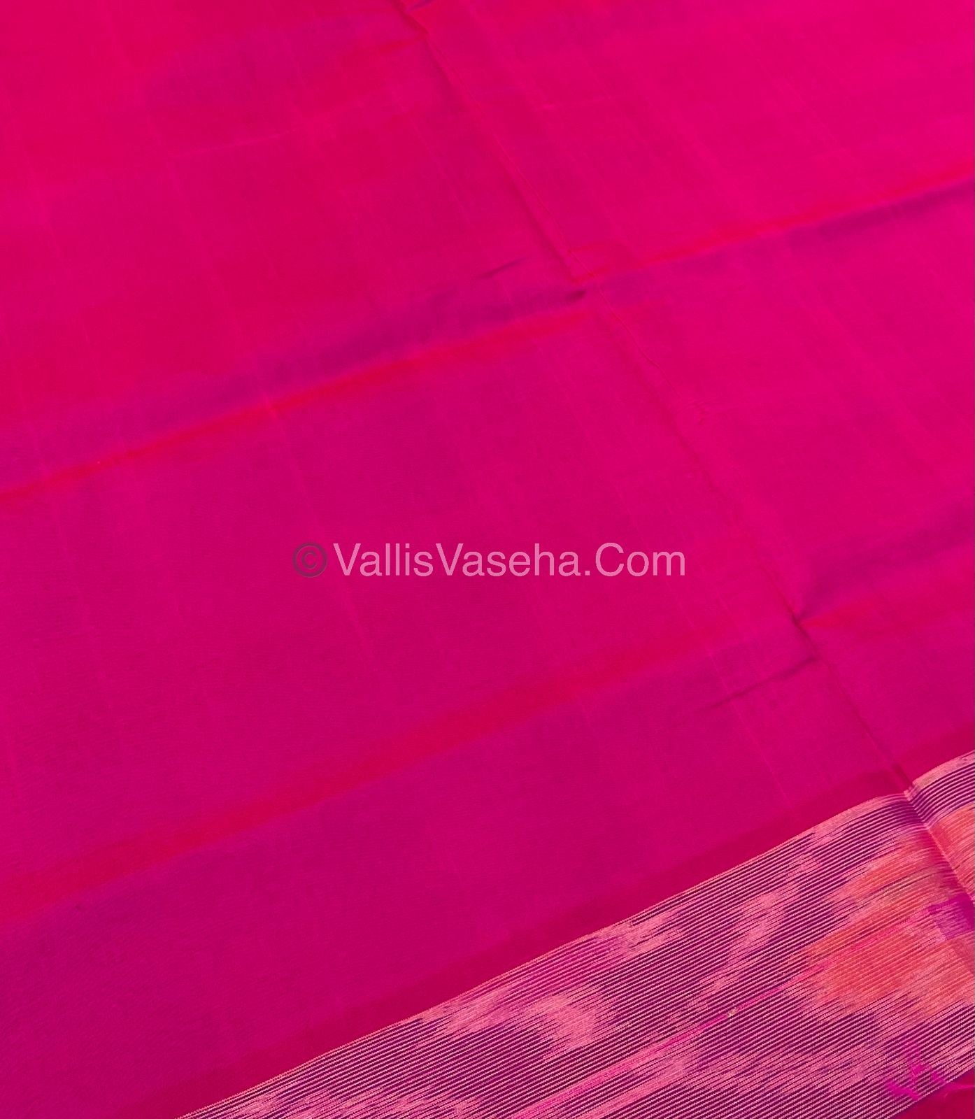 Semi Silk Cotton Saree - Blue & Pink Combo - VVSSC001