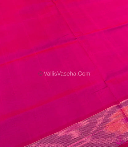 Semi Silk Cotton Saree - Blue & Pink Combo - VVSSC001
