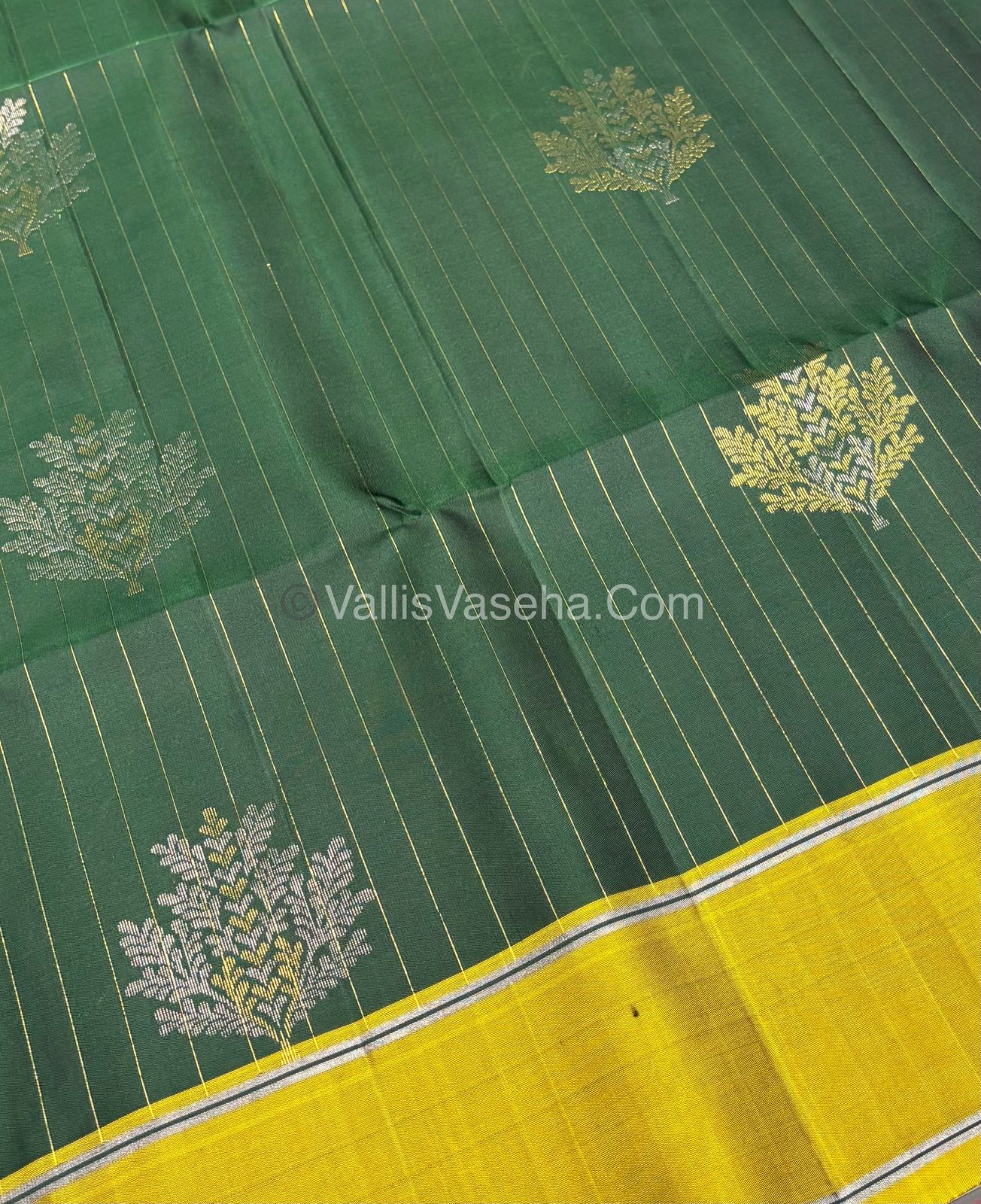 Pure Soft Silk Saree  - Green & Yellow Combo - VVPSS055