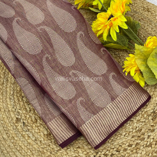 Semi Tussar Silk - Brown Shade - VVSTS001