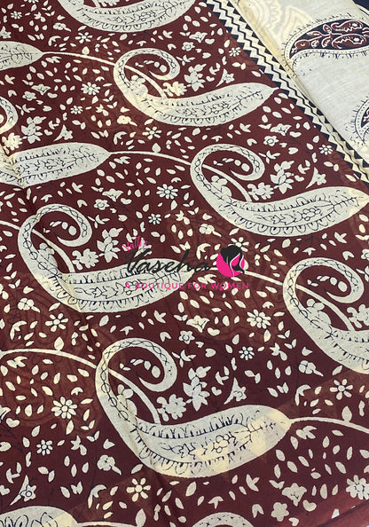 Pure Soft Mul Mul Cotton Sarees - Hand Block Prints - VVMMC011