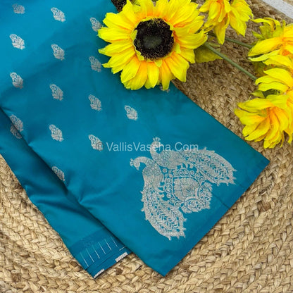 Semi Soft Silk  - Turquoise Blue Shade -VVSSS018