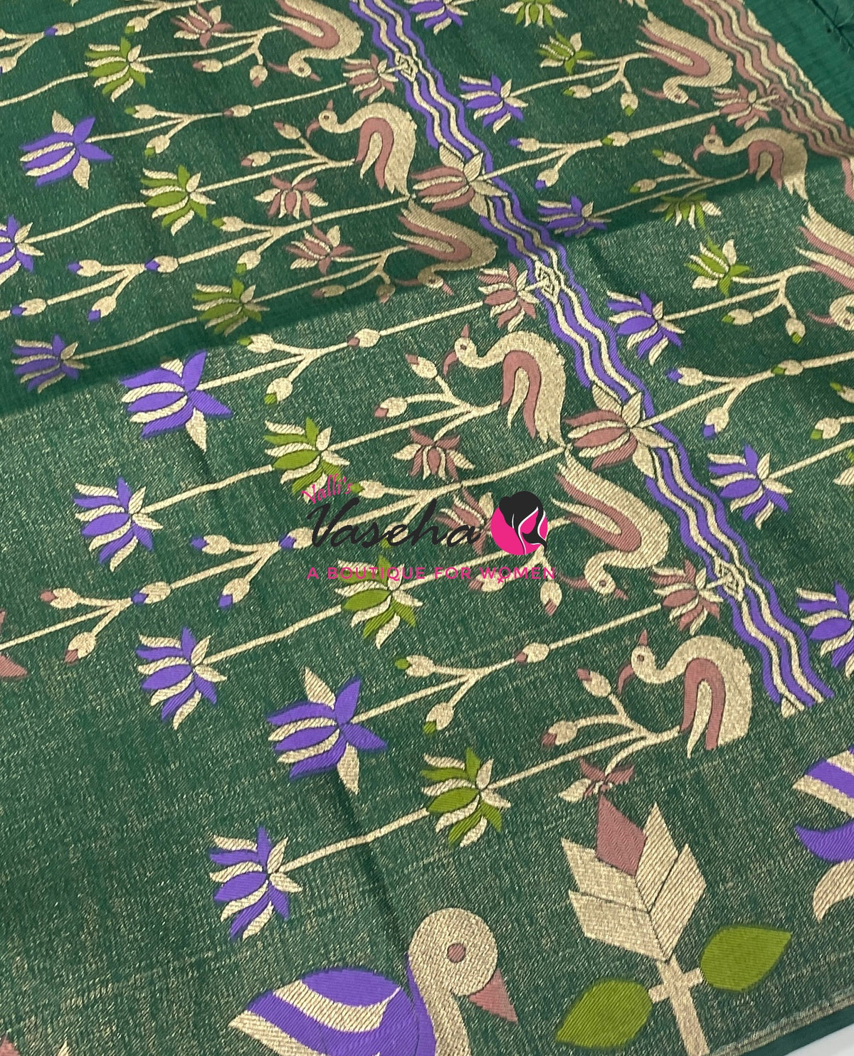 Banarasi - Heritage Meenakari Silk - Green Shade - VVBHS014