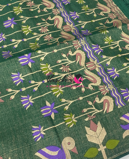 Banarasi - Heritage Meenakari Silk - Green Shade - VVBHS014