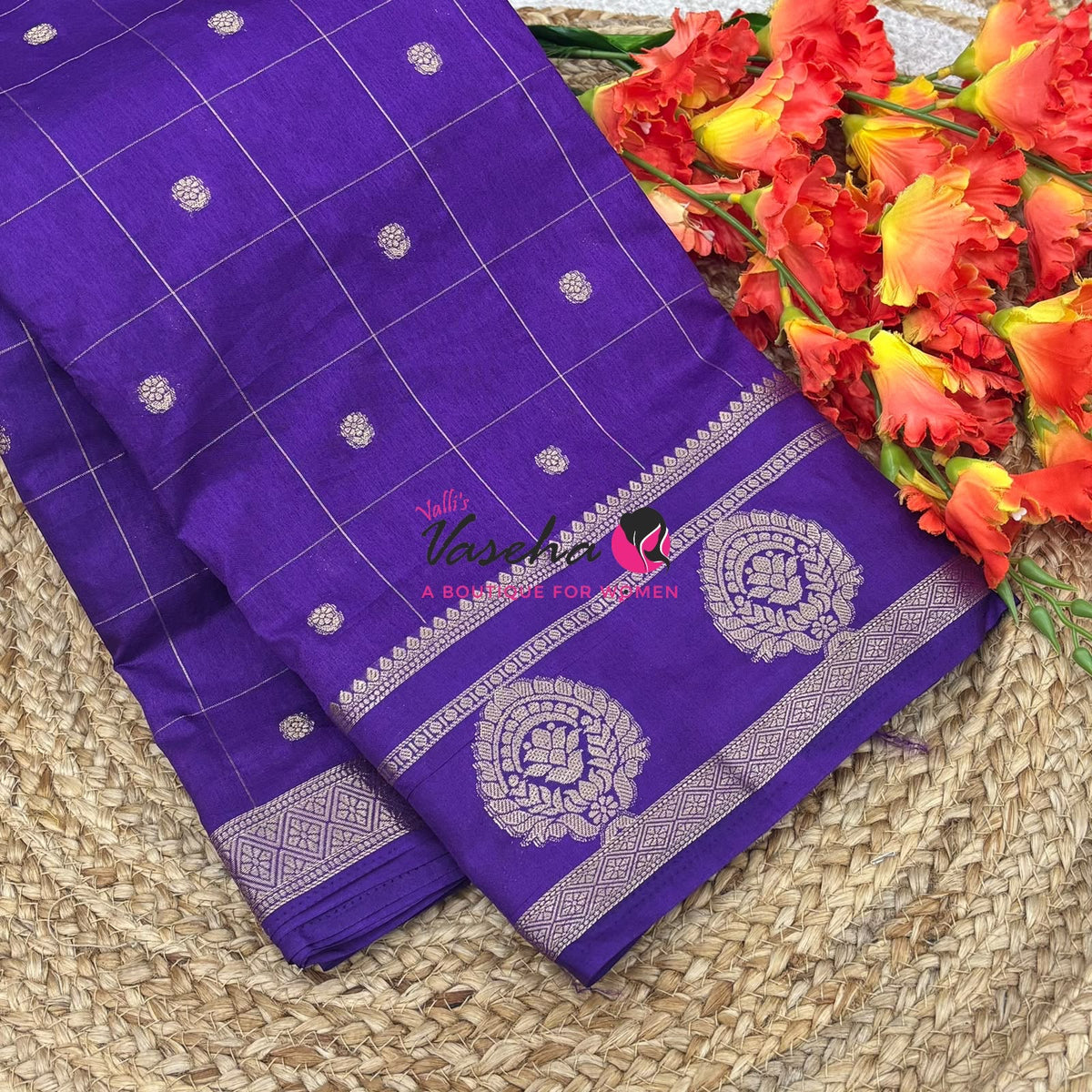 Semi Tussar Silk Saree | Purple Shade |VVSTS060