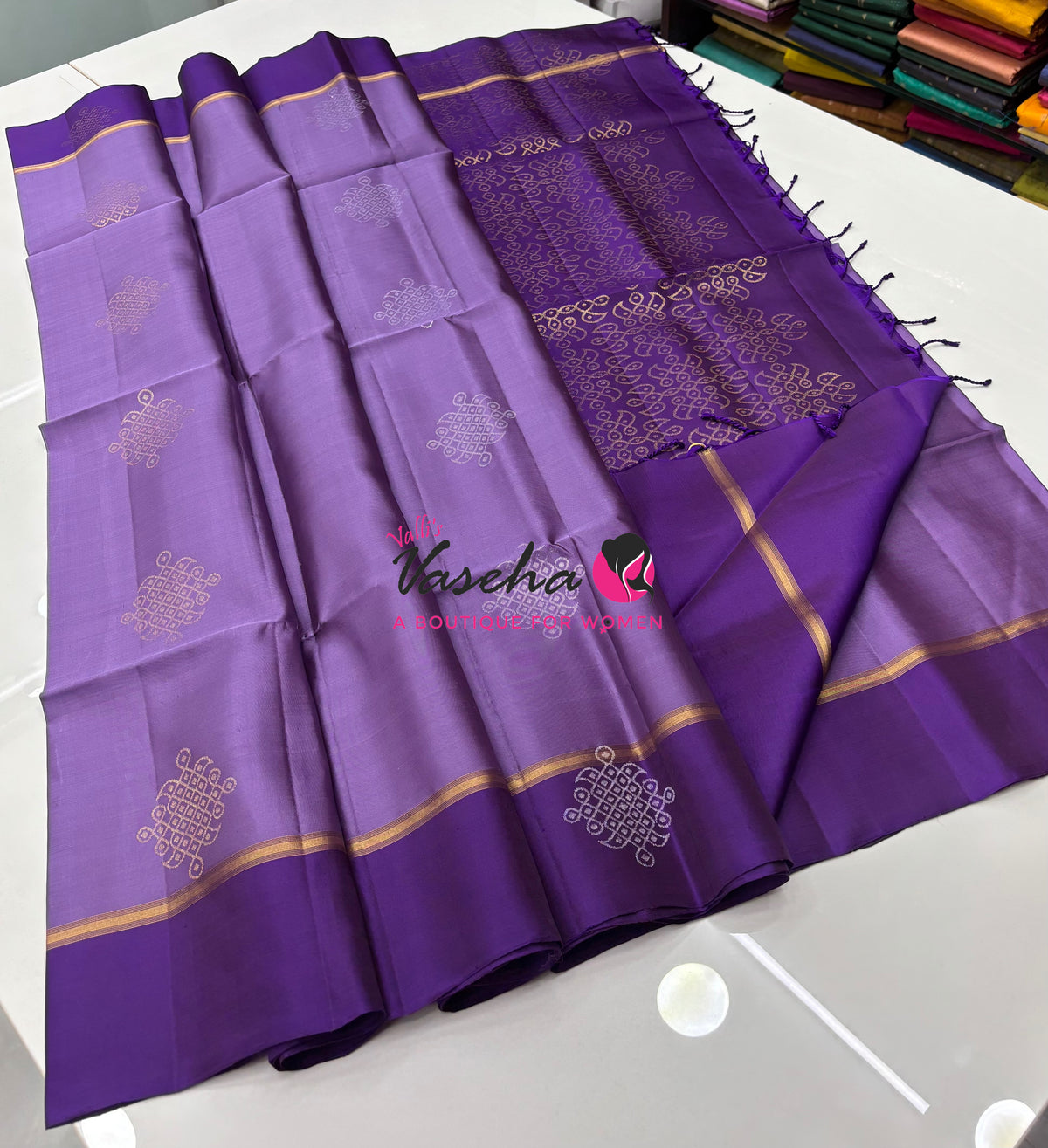 Half Mix - Pure Soft Silk Saree - Kolam Design - VVPSS158