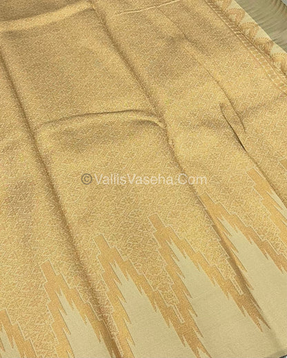 Kanchi Semi Silk  - Ice Blue with Cream - VVKSS003