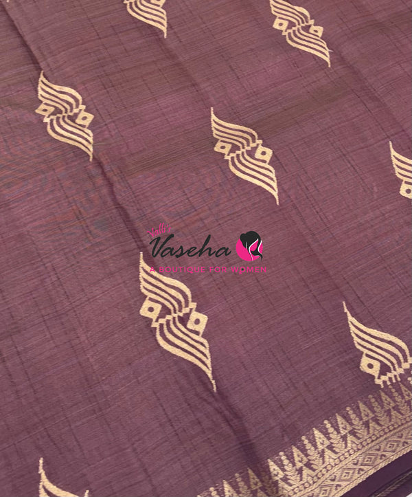 Semi Tussar Silk Saree | Wine Shade |VVSTS072
