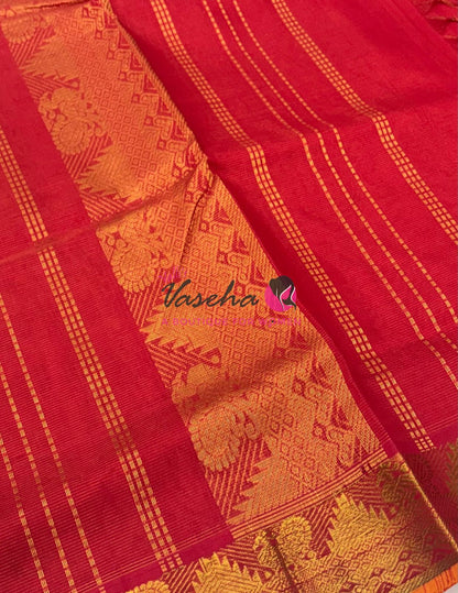 10 yards - Pure Silk Cotton - Red Shade  - VVTYSC002