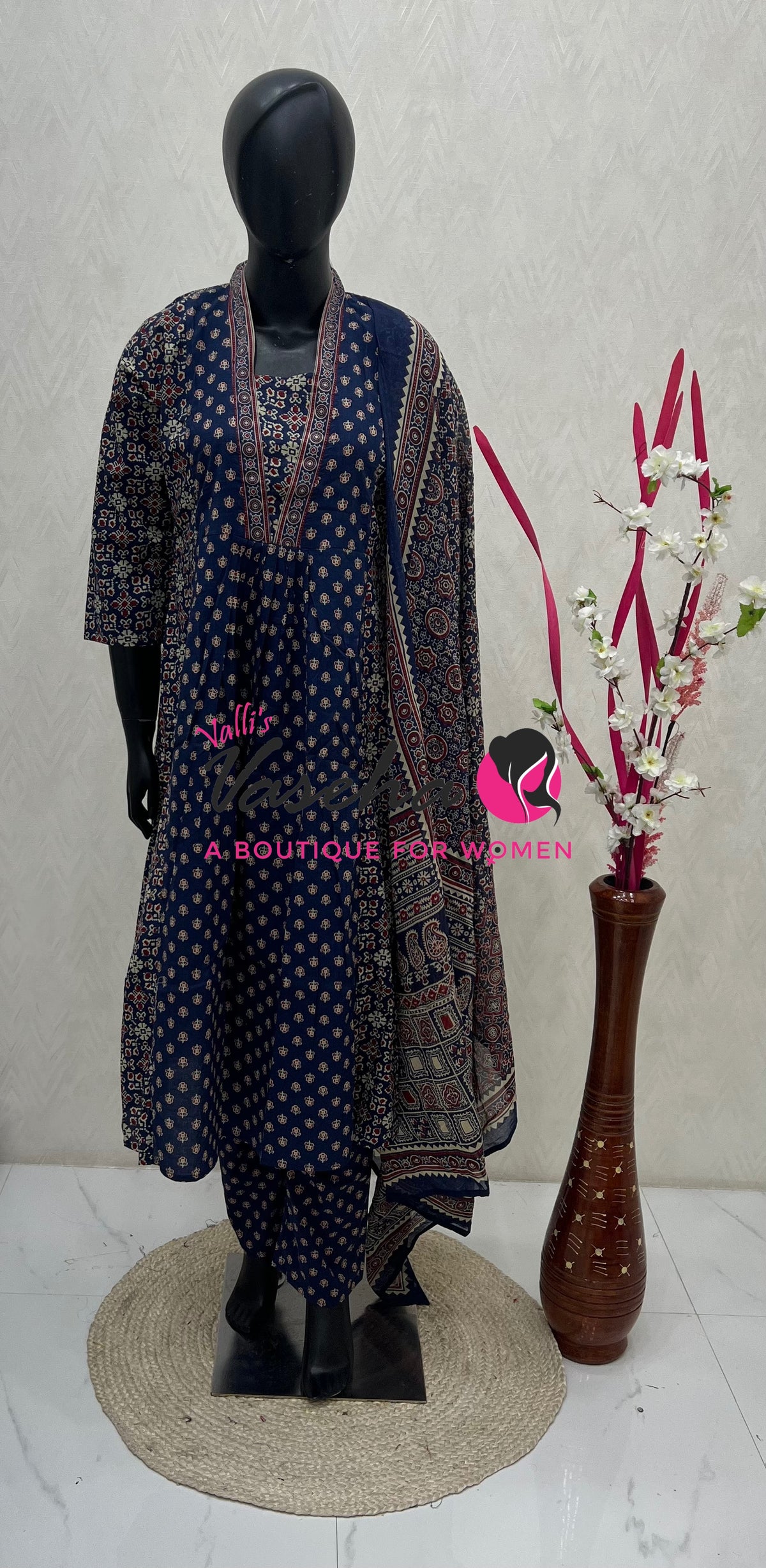 Ready Made | Anarkali Set  |Salwar, Kameez & Duppatta(3pc)|Cotton |VVRMS029