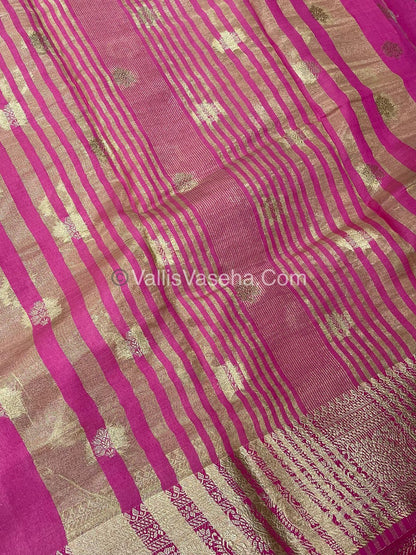 Semi Tussar Silk Saree |Pink shade |VVSTS044