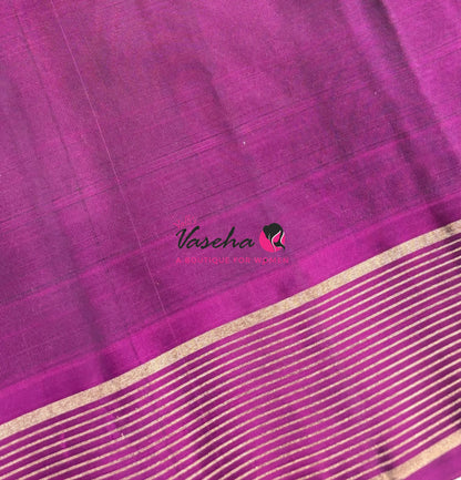 Half Mixed  Soft Silk Saree - (1.75 warp)Brown & Pink  - VVPSS090