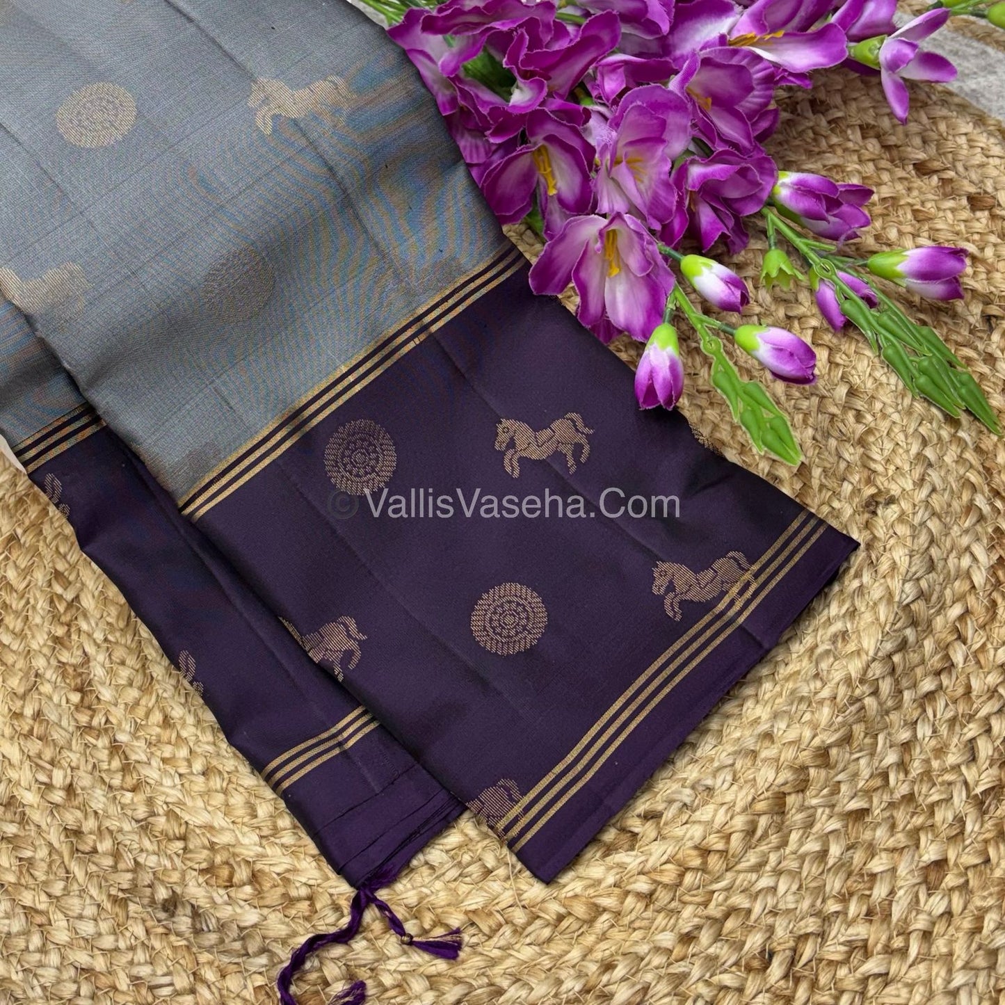 Half Mix - Pure Soft Silk Saree - Long Retta Petta Border with Butta - VVPSS050