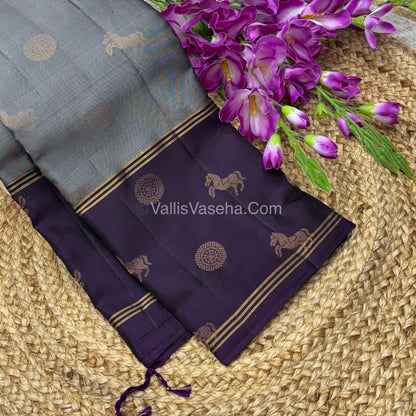 Half Mix - Pure Soft Silk Saree - Long Retta Petta Border with Butta - VVPSS050