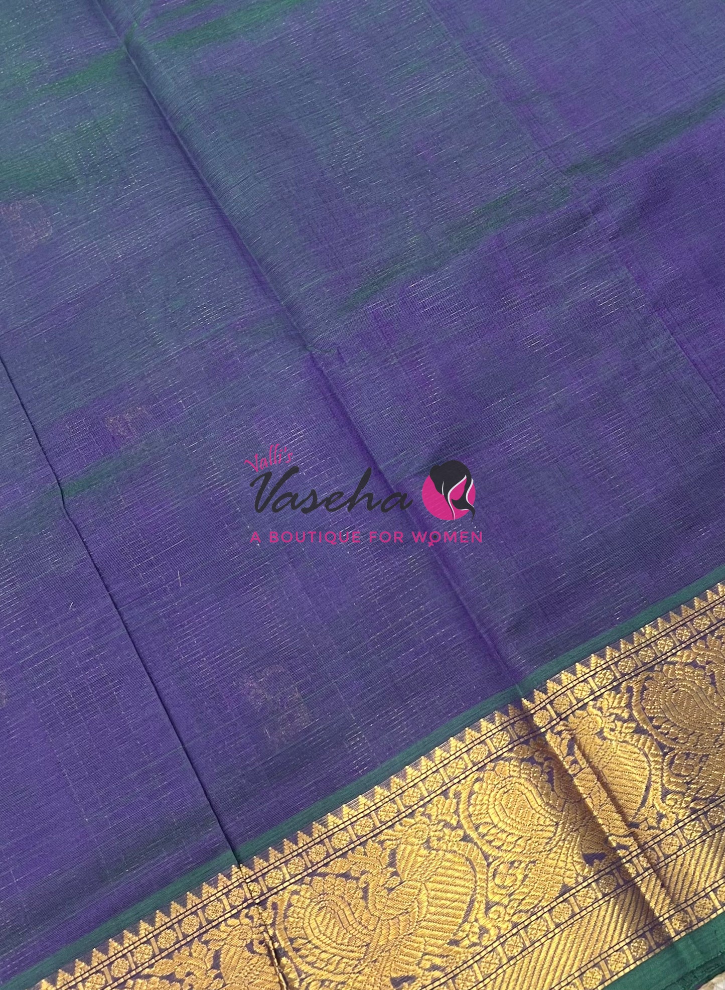 Pure Silk Cotton Saree - Vairavoosi checks - Mayil & Chakkaram - Dual Tone Purple Shade - VVMCV001