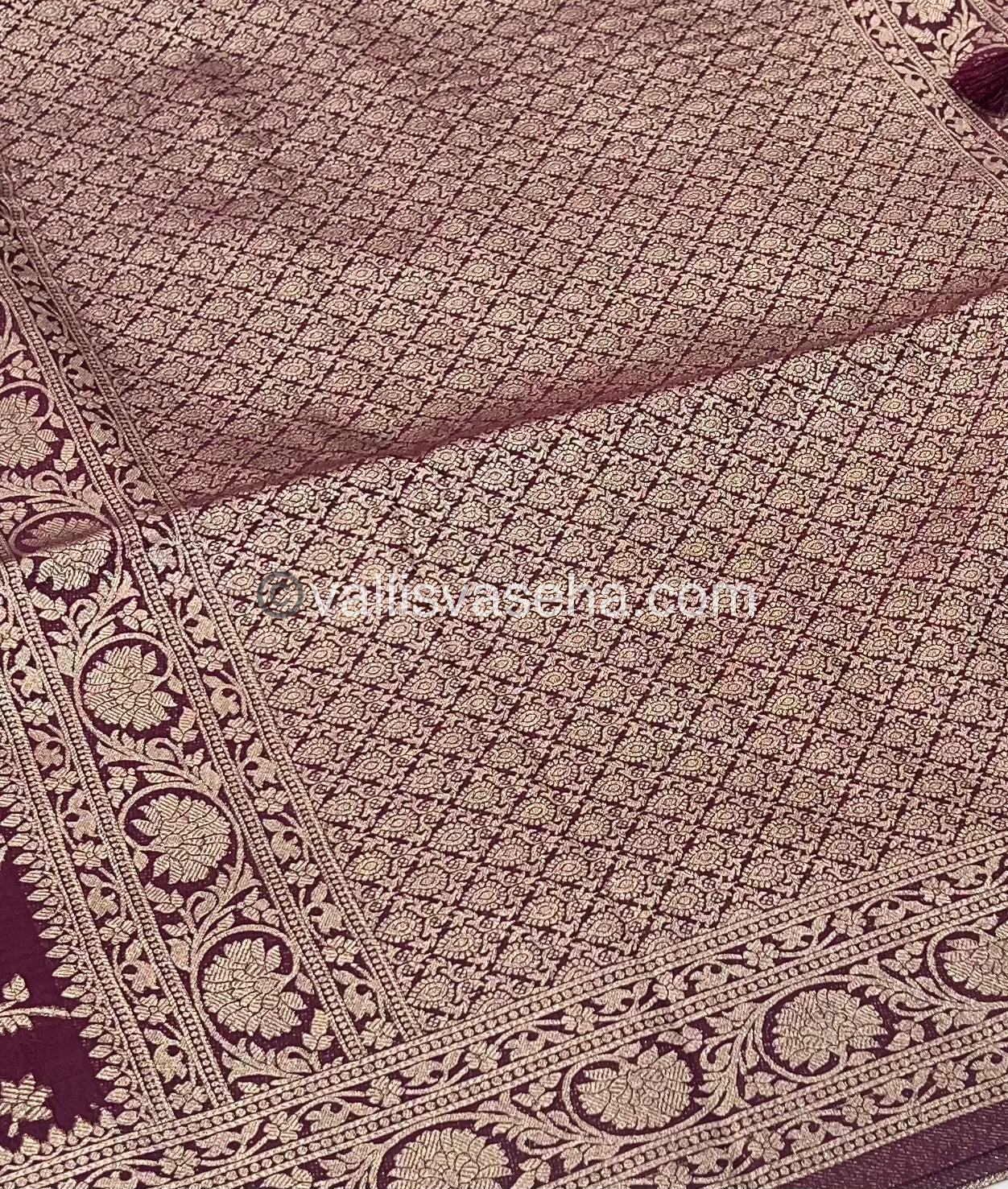 Banarasi - Heritage Silk - Semi Kathan Silk - Wine Shade- VVBHS001