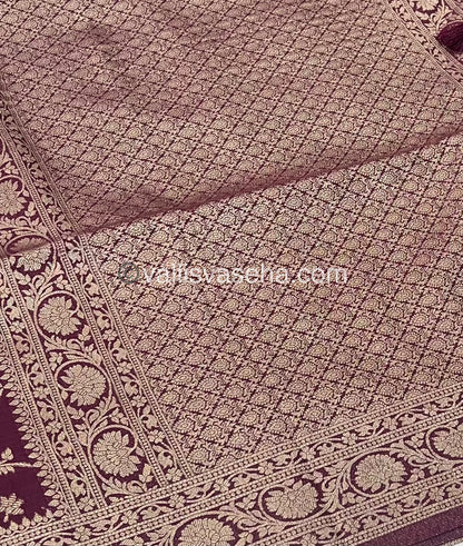 Banarasi - Heritage Silk - Semi Kathan Silk - Wine Shade- VVBHS001