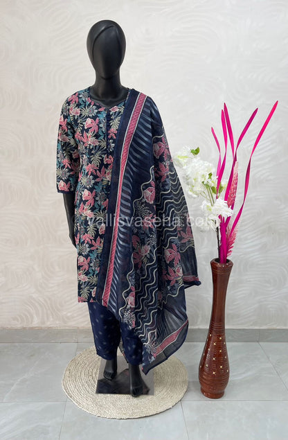 Ready Made - Semi Patiyala 3(pc) Set - Printed Cotton - VVRSP001