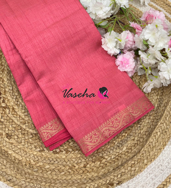Semi Tussar Silk - Peach Shade - VVSTS070