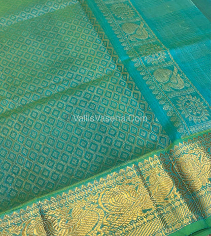 Pure Silk Cotton Saree - Vairavoosi checks - Mayil & Chakkaram - VVMCV002