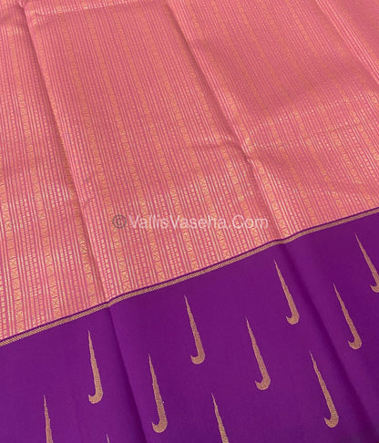 Kanchi Semi Silk - Onion Pink with Purple VVKSS001