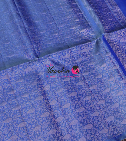 Pure Soft Silk Saree - Blue & Blue - VVPSS119