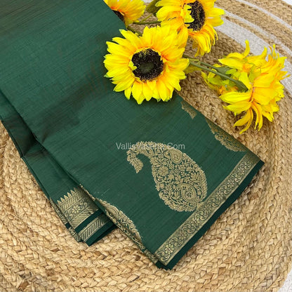 Semi Tussar Silk - Small Mango - Green Shade - VVSTS002