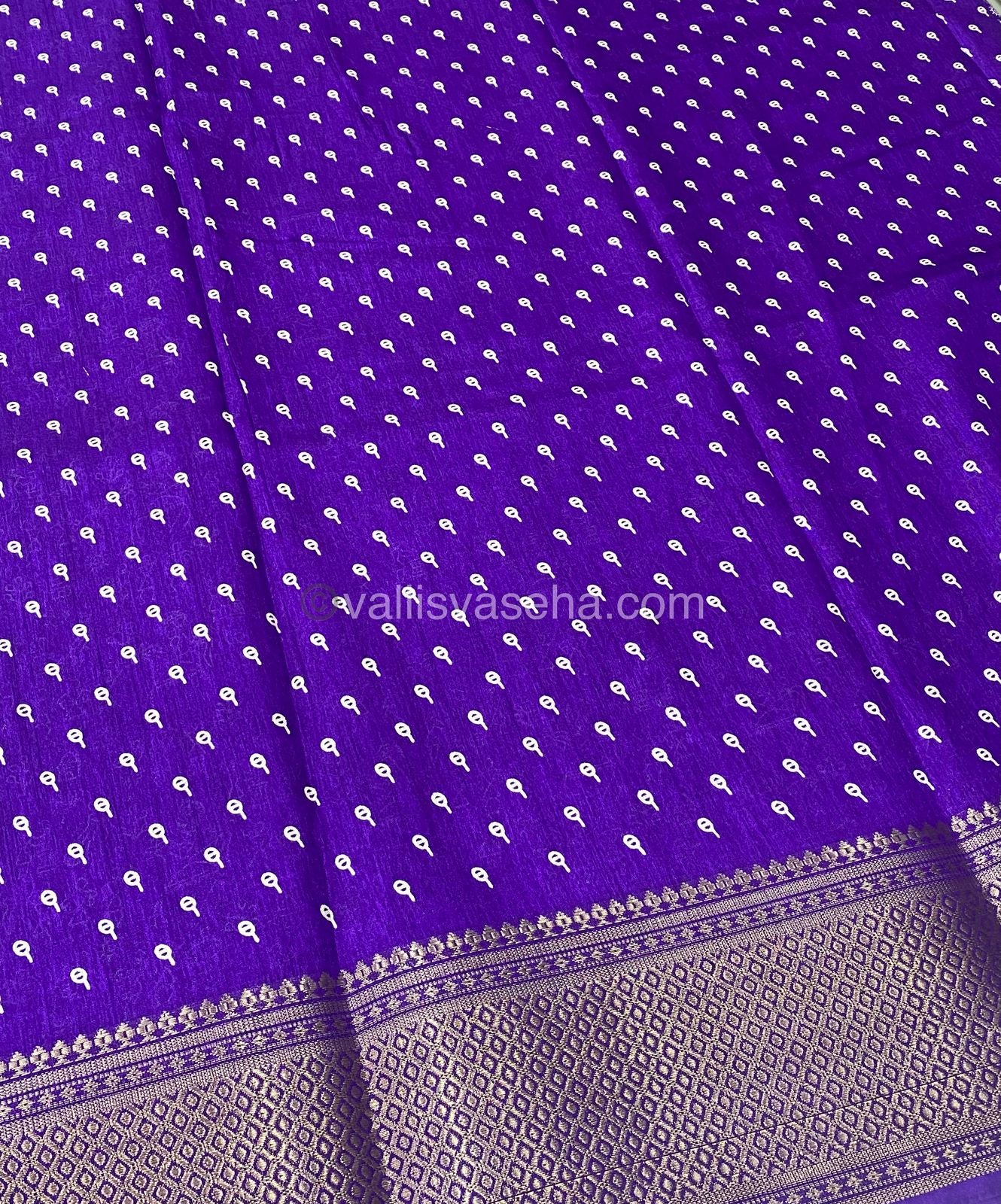 Semi Binny Silk - Varli Design - VVSBS003 - Purplish Blue Shade