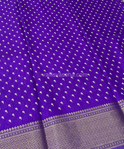 Semi Binny Silk - Varli Design - VVSBS003 - Purplish Blue Shade